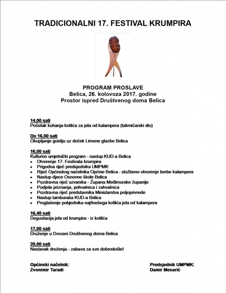 PROGRAM 17. FESTIVAL KRUMPIRA