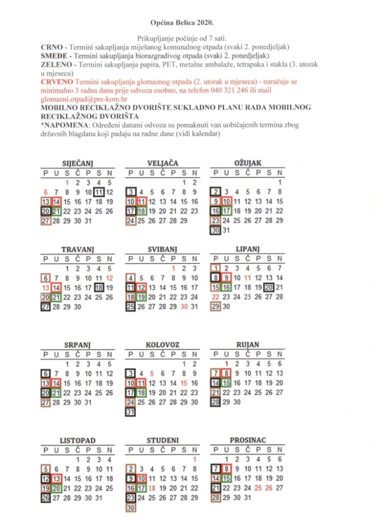 Kalendar odvoza otpada